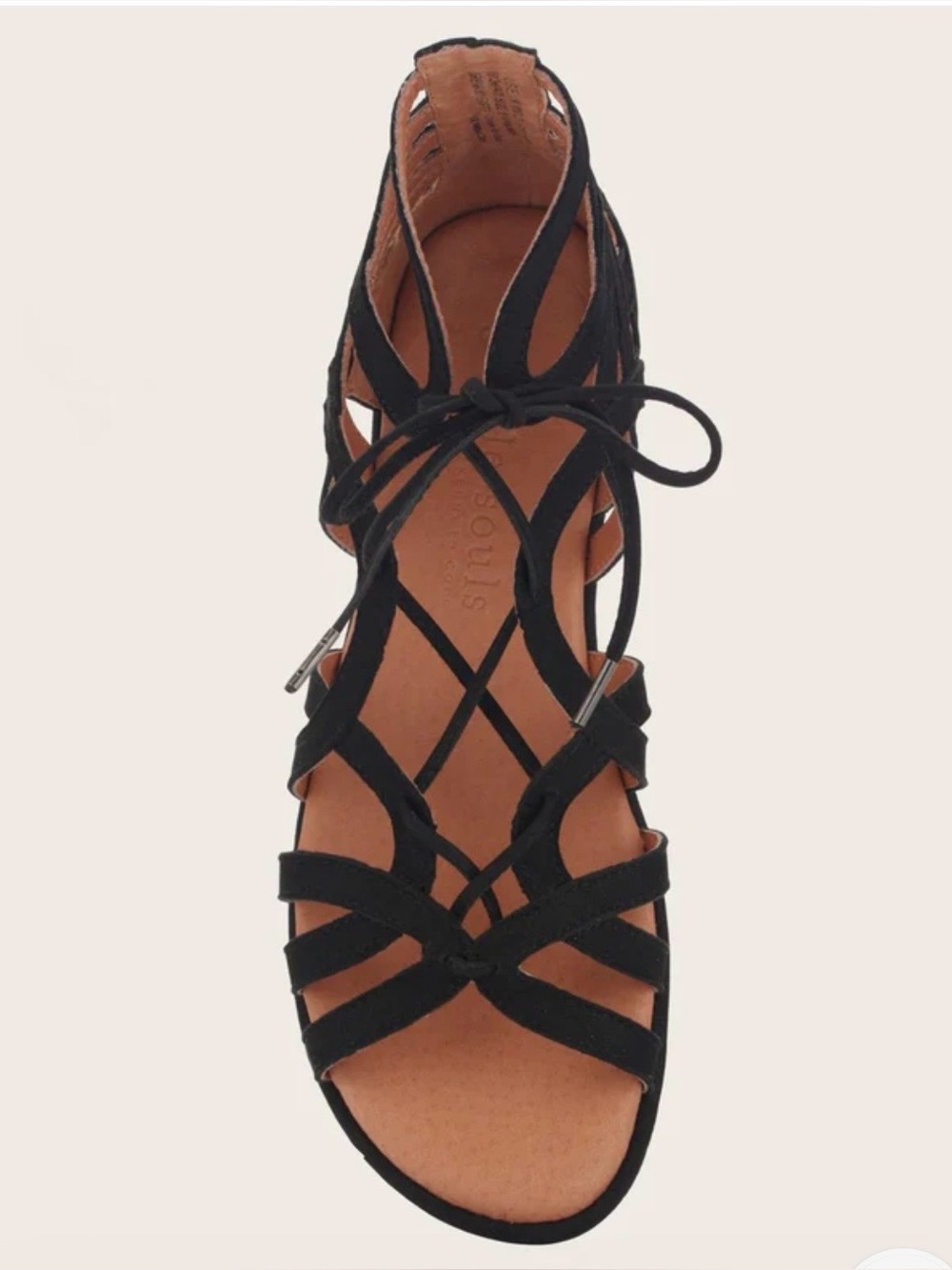 Black Lace-Up Strappy Sandal - Women